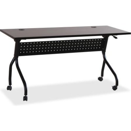 LORELL Lorell Mobile 60" Flip Top Training Table - Espresso/Black LLR60733